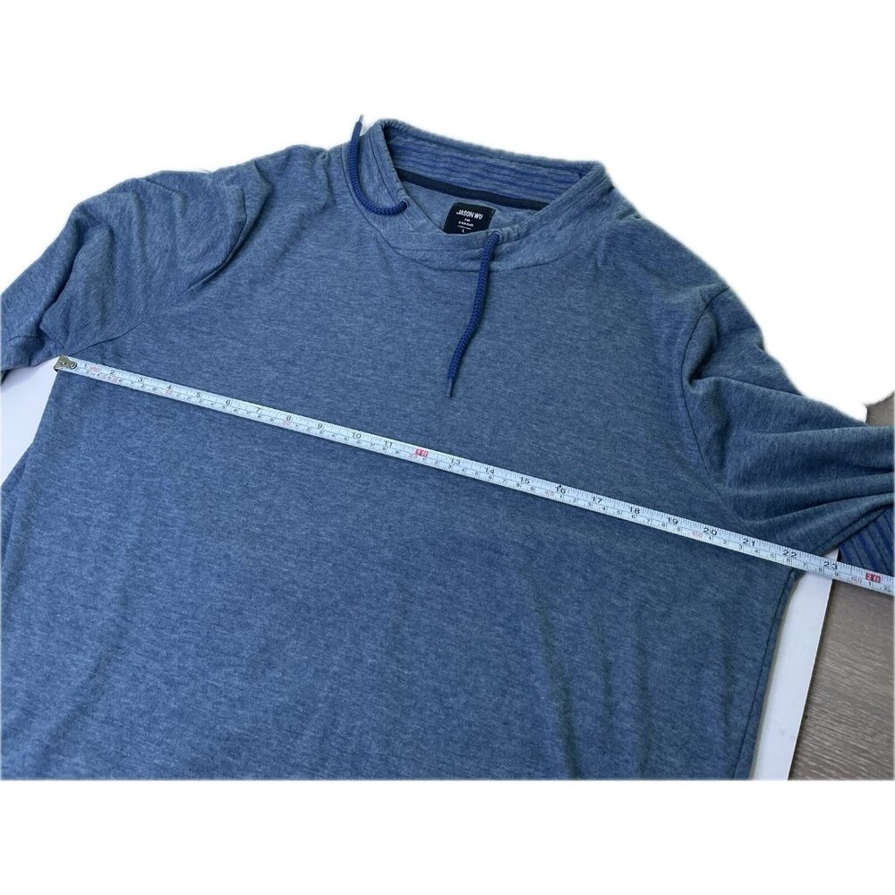 Jason Wu x EVA Air Men’s Blue Cowl Neck Lounge Hoodie Shirt Size L - Picture 4 of 8
